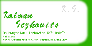 kalman iczkovits business card